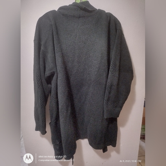 Coral bay long black cartigan sweater size large. - Picture 3 of 5